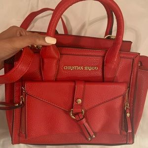 Red (black & white striped interior) med purse